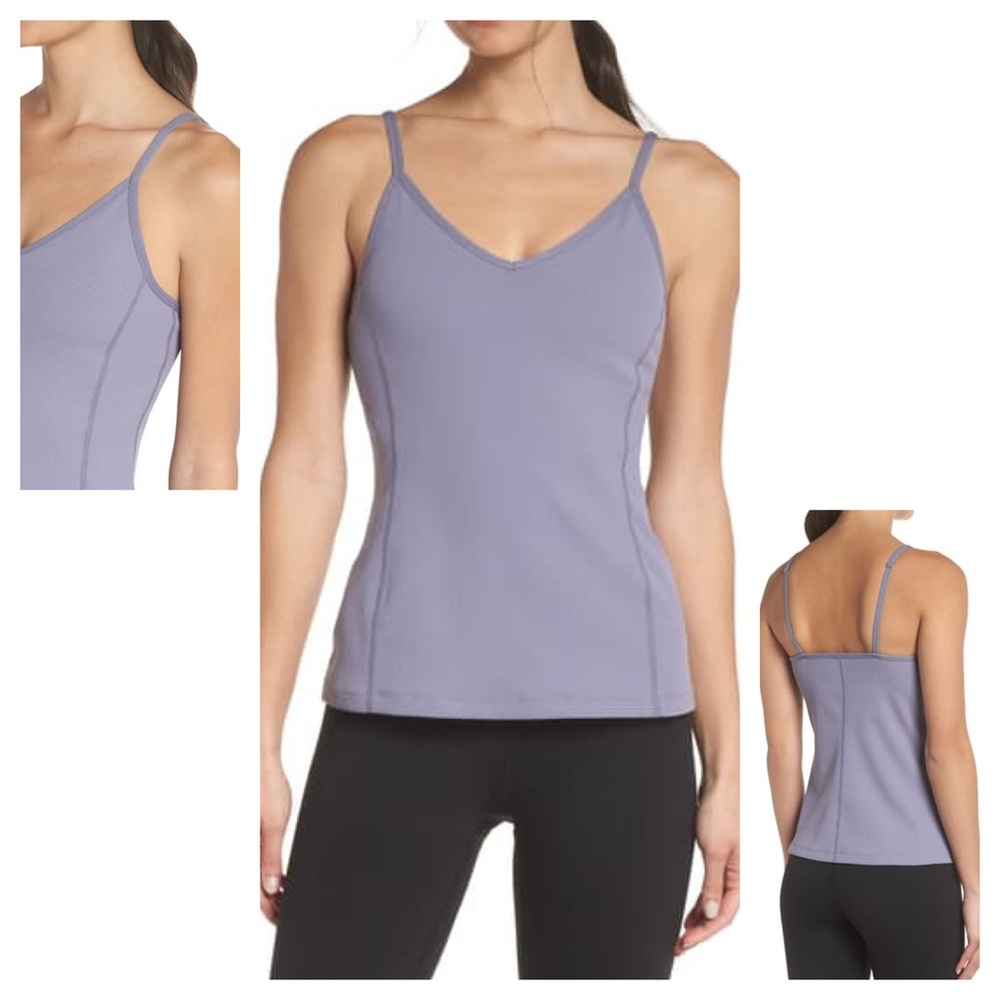NWT Zella Rebecca Rib Support Tank Grey XS 0 2